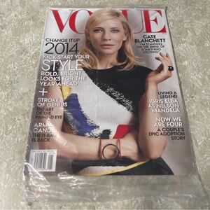 New Sealed! Vogue Magazine January 2014 Cate Blanchett, Hand Bags, Idris Elba